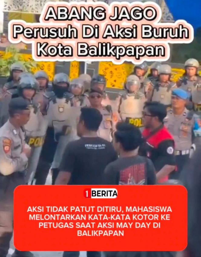 
 Peringati May Day di Balikpapan, Oknum Mahasiswa Provokasi Petugas