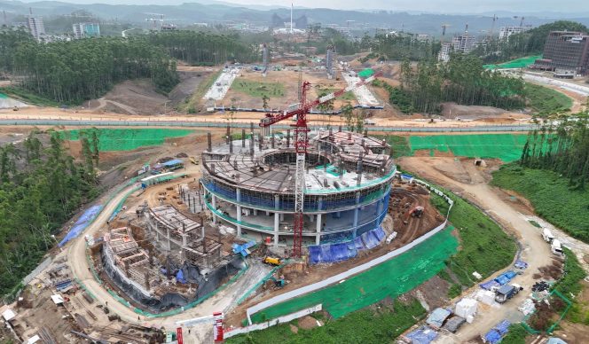 
 Kantor Otorita Ibu Kota Nusantara dalam progres Pembangunan di Titik Nol IKN Nusantara