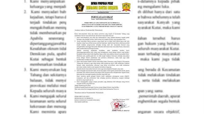
 Situasi Tabang Memanas, Remaong Kutai Berjaya Serukan Perdamaian dan Penegakan Hukum